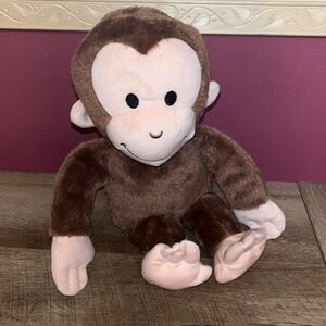 Kohl's Cares for Kids Curious George Monkey Chimp Heart Tag Brown Stuffed Toy EC